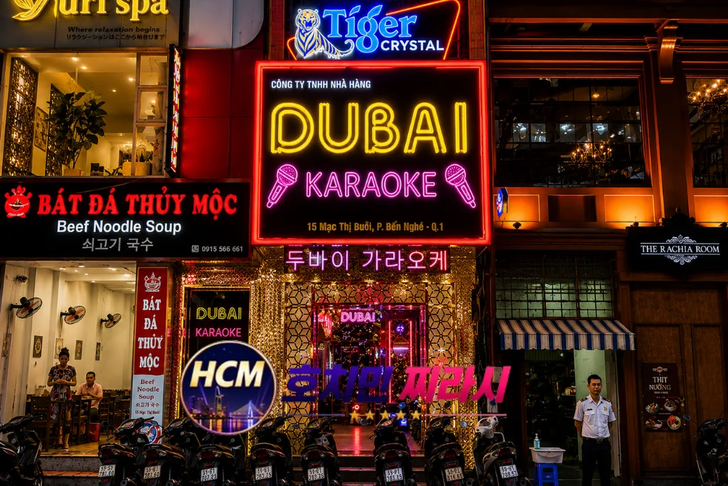 호치민 두바이 가라오케 건물 바깥 모습입니다.